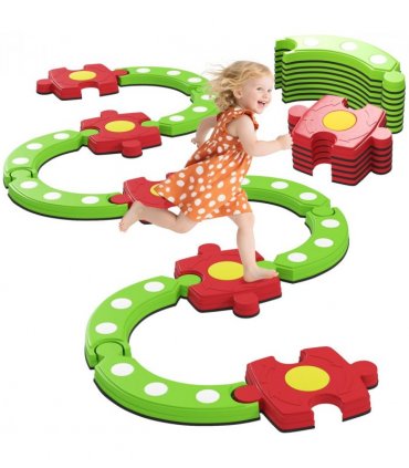 AIYAPLAY Kids Stepping Stones Balance Beam, Outdoor Indoor Sensory Toy Green