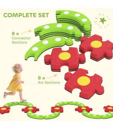 AIYAPLAY Kids Stepping Stones Balance Beam, Outdoor Indoor Sensory Toy Green
