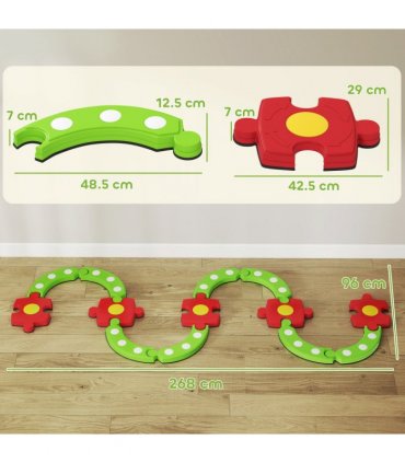 AIYAPLAY Kids Stepping Stones Balance Beam, Outdoor Indoor Sensory Toy Green