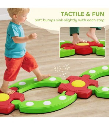 AIYAPLAY Kids Stepping Stones Balance Beam, Outdoor Indoor Sensory Toy Green