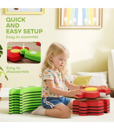 AIYAPLAY Kids Stepping Stones Balance Beam, Outdoor Indoor Sensory Toy Green