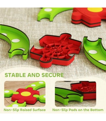 AIYAPLAY Kids Stepping Stones Balance Beam, Outdoor Indoor Sensory Toy Green