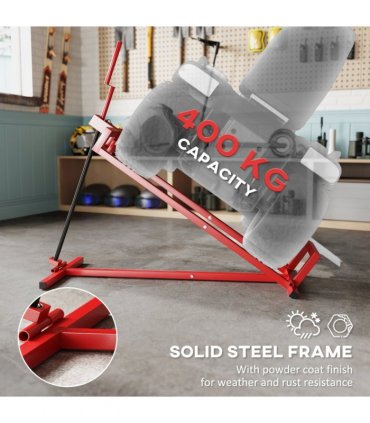 HOMCOM Foldable Ride On Lawn Mower Lift, 400 kg Telescopic Maintenance Jack
