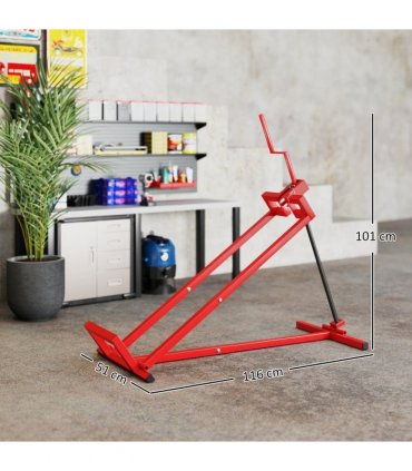 HOMCOM Foldable Ride On Lawn Mower Lift, 400 kg Telescopic Maintenance Jack