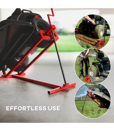 HOMCOM Foldable Ride On Lawn Mower Lift, 400 kg Telescopic Maintenance Jack