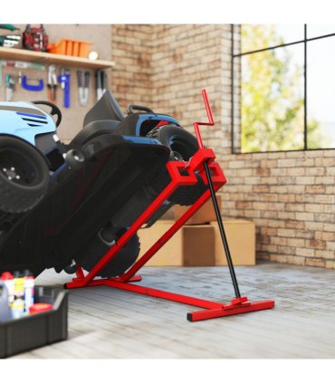 HOMCOM Foldable Ride On Lawn Mower Lift, 400 kg Telescopic Maintenance Jack