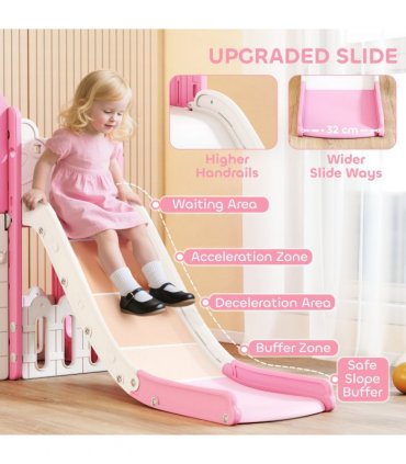 AIYAPLAY 7 in 1 Toddler Slide Set, Frog Theme Playset with Basketball Hoop