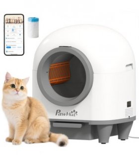 PawHut 80L Self Cleaning Cat Litter Tray with APP Control Safety Protection