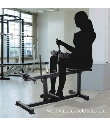 SPORTNOW Seated Adjustable Leg Extension Machine with Plate Loaded