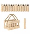 SPORTNOW Molkky Game, Wooden Skittles Throwing Game with Carrying Box