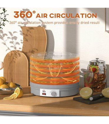 HOMCOM 5 Tier Food Dehydrator for Drying Fruit Meat Vegetable Pet Treat