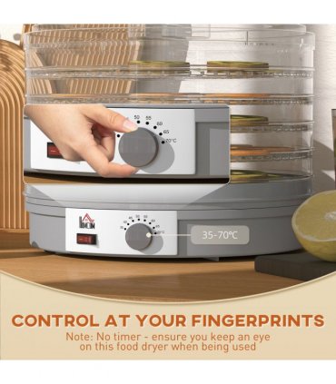 HOMCOM 5 Tier Food Dehydrator for Drying Fruit Meat Vegetable Pet Treat