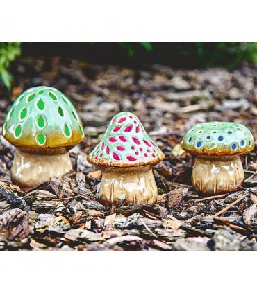 Set of 3 Mushrooms with Light