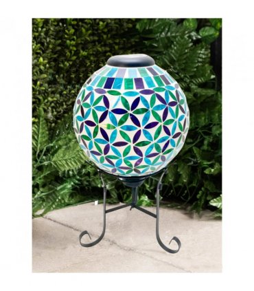 Illuminated Glass Goble with Metal Stand