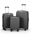 V-shaped stripe 3-in-1 PP trolley case 20in 24in 28in PP iron trolley classic color - dark gray (grain pattern)