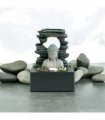 Water Feature Indoor Outdoor LED Fountain - Serene Waterfall Garden Decor in Polyresin, Weather Resistant Design with Pump & LED Light for Relaxation (Buddha Waterfall)