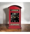Stylish & Modern Red London Telephone Box Mantel Clock – Silent Sweep Tabletop Clock with Classic British Design for Elegant Decor Accent at Home, Office, & Bedroom