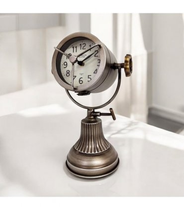 AcaciaHome Unique & Classic 31cm Silver Silent Sweep Mantel Clock – Modern Tabletop Timepiece with Sleek Metallic Finish & Quiet Movement for Home, Office, Bedroom or Any Interior Decor