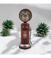AcaciaHome Unique & Classic Route 66 Red Petrol Pump Mantel Clock – Stylish Tabletop Timepiece with Silent Sweep Movement, Retro Gas Pump Design for Living Room, Office, Bedroom or Home Décor