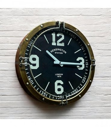 Stylish 40cm Globe Wall Clock London – Sleek Contemporary Design with Battery-Operated Quartz Movement, Easy-to-Read 12-Hour Display, Perfect for Home Office, Living Room Decor (Black & Gold)