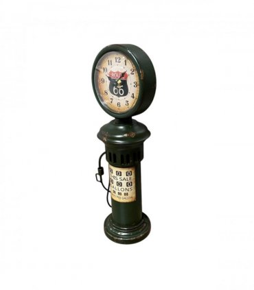 AcaciaHome Stylish & Elegant Large 37 cm Vintage Garage Gas Petrol Pump Mantel Clock – Retro Metal Design with Quartz Movement, Battery-Powered, Perfect for Home, Living Room, and Kitchen Decor