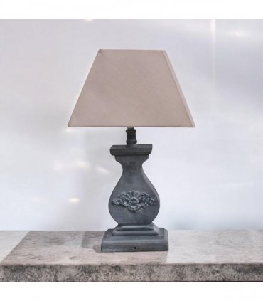 Modern Tall Wooden Washed Table Lamp - Traditional Shabby Chic Design with Taupe Linen Shade, Wood Effect Finish for Living Rooms, Bedrooms, or Hallways Decor (32cm Light Blue with Cream Shade)