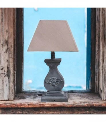 Modern Tall Wooden Washed Table Lamp - Traditional Shabby Chic Design with Taupe Linen Shade, Wood Effect Finish for Living Rooms, Bedrooms, or Hallways Decor (32cm Light Blue with Cream Shade)