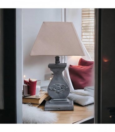 Modern Tall Wooden Washed Table Lamp - Traditional Shabby Chic Design with Taupe Linen Shade, Wood Effect Finish for Living Rooms, Bedrooms, or Hallways Decor (32cm Light Blue with Cream Shade)