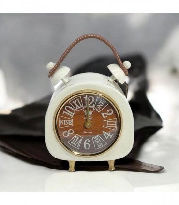 AcaciaHome Modern & Stylish White Cream Mantel Clock – Elegant Silent Sweep Tabletop Timepiece with Classic Design, and Versatile Décor Accent for Living Room, Bedroom, Office, or Study