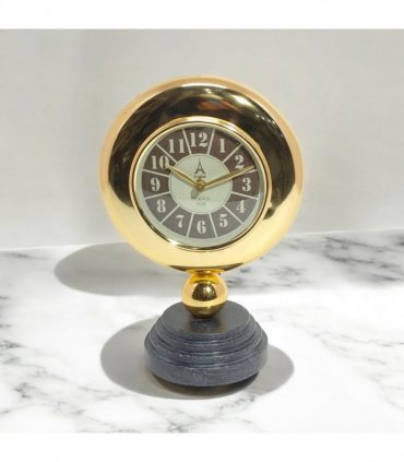 Gold Black Mantel Clock – Elegant Silent Sweep Tabletop Timepiece with Easy-to-Read Dial, Stylish Design, and Durable Build for Living Room, Bedroom, Office, or Home Décor (25 CM Mantel Clock)