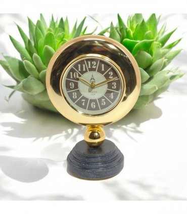 Gold Black Mantel Clock – Elegant Silent Sweep Tabletop Timepiece with Easy-to-Read Dial, Stylish Design, and Durable Build for Living Room, Bedroom, Office, or Home Décor (25 CM Mantel Clock)