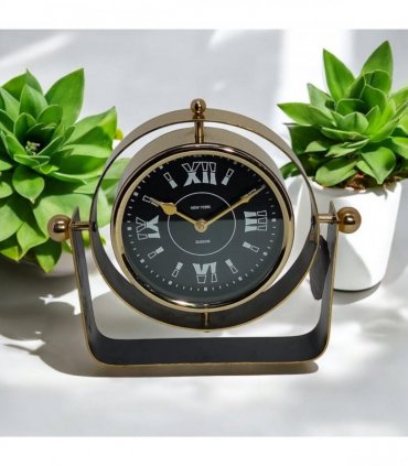 Silent Sweep Black Mantel Clock – Elegant Tabletop Timepiece with Quiet Operation, Sleek Design, and Easy-to-Read Face for Living Room, Bedroom, Office, or Home Décor (22 cm – Roman Numeral Dial)