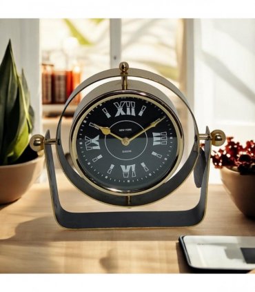 Silent Sweep Black Mantel Clock – Elegant Tabletop Timepiece with Quiet Operation, Sleek Design, and Easy-to-Read Face for Living Room, Bedroom, Office, or Home Décor (22 cm – Roman Numeral Dial)