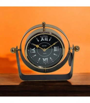 Silent Sweep Black Mantel Clock – Elegant Tabletop Timepiece with Quiet Operation, Sleek Design, and Easy-to-Read Face for Living Room, Bedroom, Office, or Home Décor (22 cm – Roman Numeral Dial)