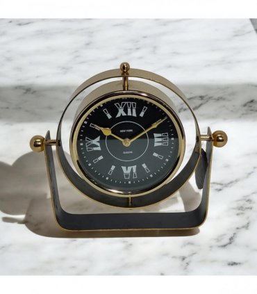 Silent Sweep Black Mantel Clock – Elegant Tabletop Timepiece with Quiet Operation, Sleek Design, and Easy-to-Read Face for Living Room, Bedroom, Office, or Home Décor (22 cm – Roman Numeral Dial)