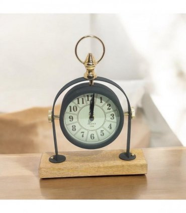 Silent Sweep Black Mantel Clock – Elegant Tabletop Timepiece with Quiet Operation, Sleek Design, and Easy-to-Read Face for Living Room, Bedroom, Office, or Home Décor (23 cm – Arabic Numeral Dial)