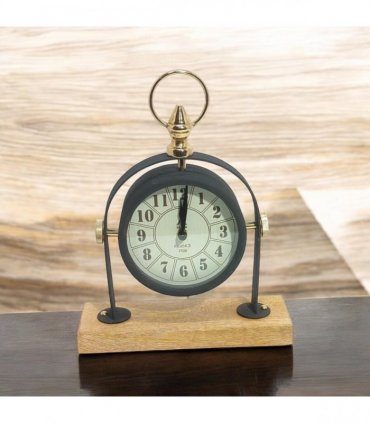 Silent Sweep Black Mantel Clock – Elegant Tabletop Timepiece with Quiet Operation, Sleek Design, and Easy-to-Read Face for Living Room, Bedroom, Office, or Home Décor (23 cm – Arabic Numeral Dial)