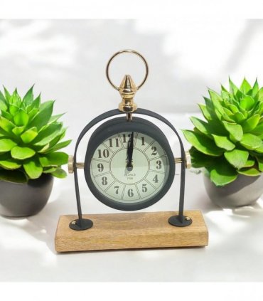 Silent Sweep Black Mantel Clock – Elegant Tabletop Timepiece with Quiet Operation, Sleek Design, and Easy-to-Read Face for Living Room, Bedroom, Office, or Home Décor (23 cm – Arabic Numeral Dial)