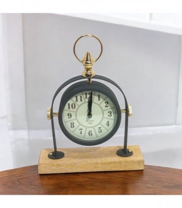 Silent Sweep Black Mantel Clock – Elegant Tabletop Timepiece with Quiet Operation, Sleek Design, and Easy-to-Read Face for Living Room, Bedroom, Office, or Home Décor (23 cm – Arabic Numeral Dial)