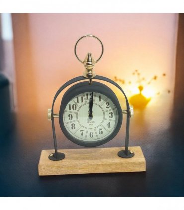 Silent Sweep Black Mantel Clock – Elegant Tabletop Timepiece with Quiet Operation, Sleek Design, and Easy-to-Read Face for Living Room, Bedroom, Office, or Home Décor (23 cm – Arabic Numeral Dial)