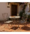 Durable Stylish 3-Piece Metal Bistro Set with Cream Finish and Foldable Chairs - Weather-Resistant Outdoor Furniture for Patio, Lawn, Home, Garden & Bird Lovers (Silver)
