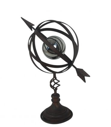 AcaciaHome Durable & Vintage Armillary Sphere Metal Garden Sculpture - 51cm Weatherproof Bronze Garden Ornament, Decorative Plant Support with Patina Finish for Garden, Porch & Flower Beds
