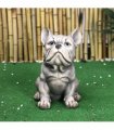 AcaciaHome Modern 32cm Sitting Bulldog Statue Resin Dog Ornament – Bronze Finish MGO Resin Bulldog Figurine, Weatherproof Indoor Outdoor Garden Decor Sculpture for Porch, Balcony or Home Display