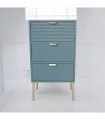 AcaciaHome Durable and Functional Wooden 3 Drawer Chest – Compact Storage Solution with 3-drawer chest, pine top, metal handles, and ample storage in a sleek for modern bedrooms (Blue)