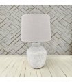 AcaciaHome Elegant Ceramic Table Lamp with Fabric Drum Shade – Decorative Bedside or Nightstand Light, Warm Soft Ambient Glow, E27 Bulb Compatible Lamp for Bedroom, Office & Desk (51cm Cream Lamp)