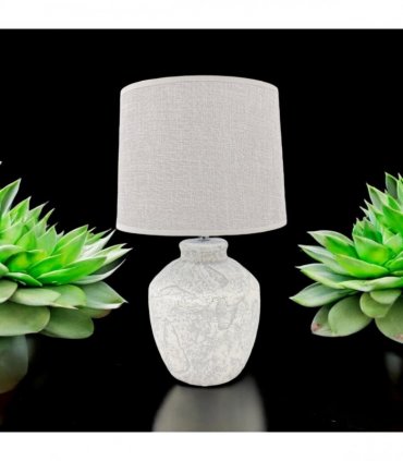 AcaciaHome Elegant Ceramic Table Lamp with Fabric Drum Shade – Decorative Bedside or Nightstand Light, Warm Soft Ambient Glow, E27 Bulb Compatible Lamp for Bedroom, Office & Desk (51cm Cream Lamp)