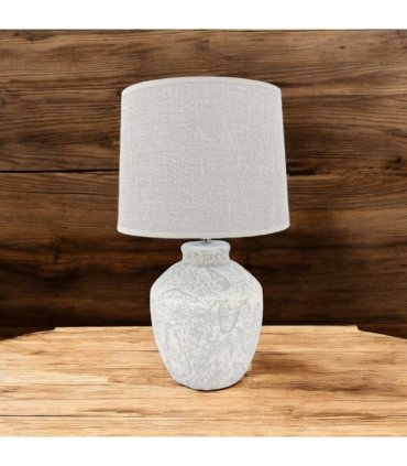 AcaciaHome Elegant Ceramic Table Lamp with Fabric Drum Shade – Decorative Bedside or Nightstand Light, Warm Soft Ambient Glow, E27 Bulb Compatible Lamp for Bedroom, Office & Desk (51cm Cream Lamp)