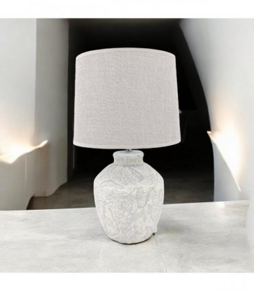 AcaciaHome Elegant Ceramic Table Lamp with Fabric Drum Shade – Decorative Bedside or Nightstand Light, Warm Soft Ambient Glow, E27 Bulb Compatible Lamp for Bedroom, Office & Desk (51cm Cream Lamp)