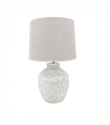 AcaciaHome Elegant Ceramic Table Lamp with Fabric Drum Shade – Decorative Bedside or Nightstand Light, Warm Soft Ambient Glow, E27 Bulb Compatible Lamp for Bedroom, Office & Desk (51cm Cream Lamp)