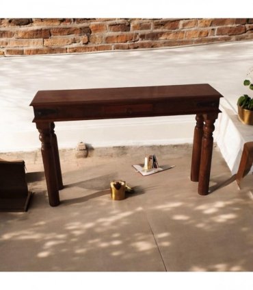 AcaciaHome Durable and Elegant 120CM Wooden Console Table - Spacious Storage and Timeless Design Home Décor with Classic Charm Table for Living Room, Hallway, and Entryway